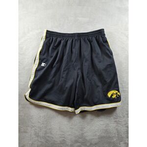 Vintage Starter Iowa Hawkeyes Basketball Shorts Mens L Black Mesh Y2K *Read